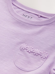 Lilac Purple Daisy Pocket T-Shirt (1.5-16yrs) - Image 3 of 4