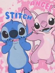 Character Pink 100% Cotton Disney Lilo and Stitch Sweatshirt And Leggings Set with Stitch And Angel - Image 5 of 9