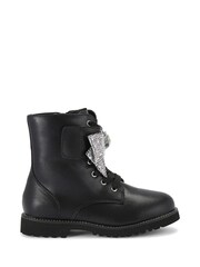 Kurt Geiger London Junior Mini Kensington Strap Bow Black Boots - Image 1 of 4