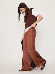 Anthropologie Satin Lace Wide-Leg Trousers - 6의 이미지 3
