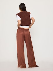 Anthropologie Satin Lace Wide-Leg Trousers - 6의 이미지 4