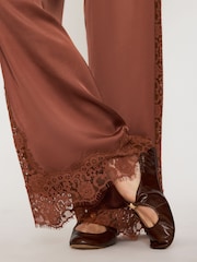 Anthropologie Satin Lace Wide-Leg Trousers - 6의 이미지 6