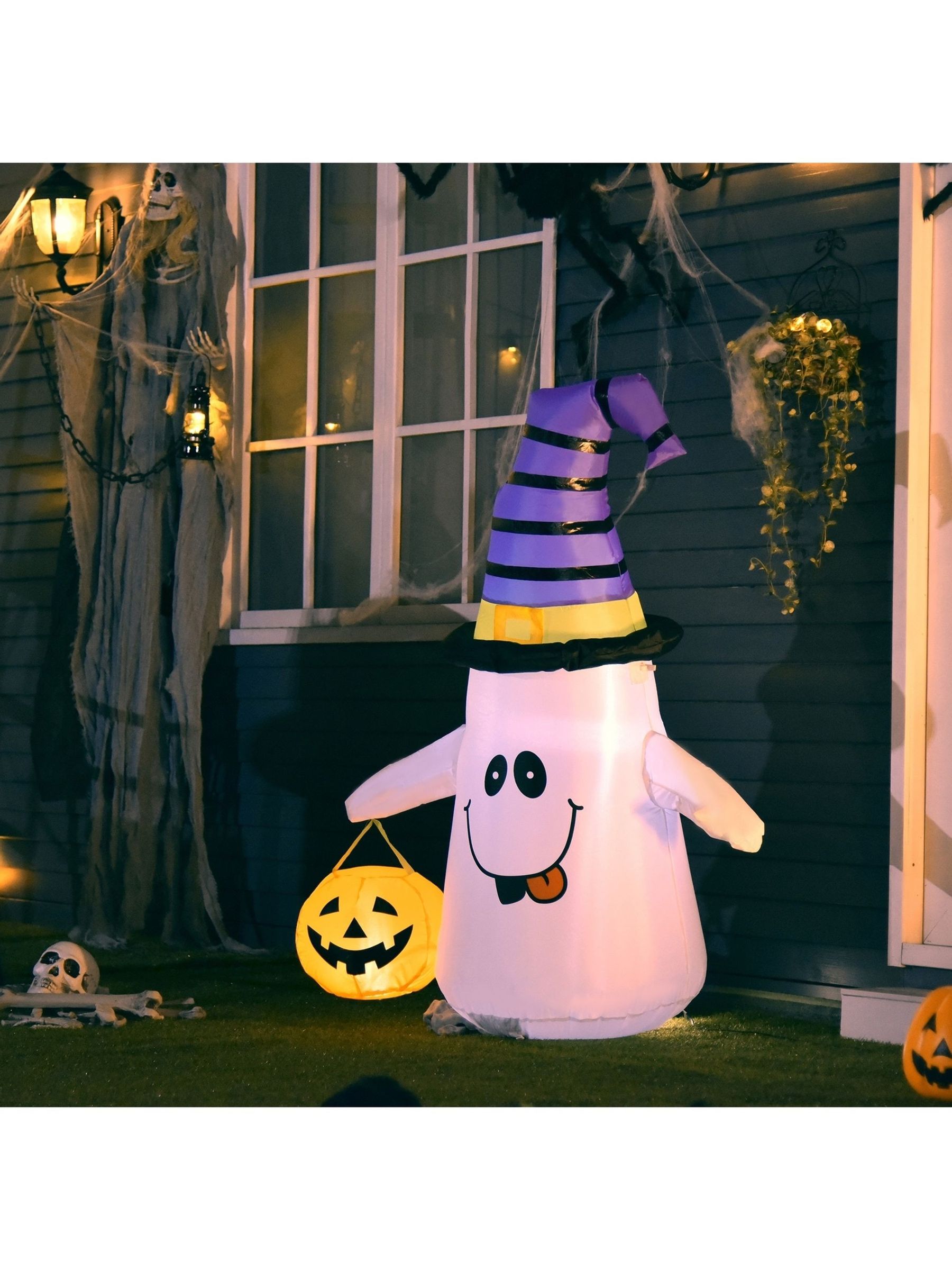 Homcom Halloween Inflatable Witch Ghost With Lantern 4Ft - Image 12