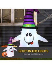 Homcom White 1.2m Halloween Inflatable Witch Ghost Decoration Pumpkin - Image 6 of 6