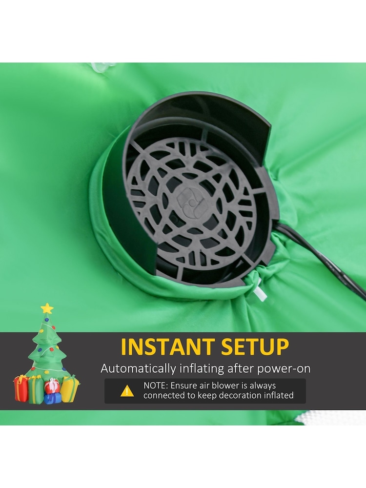 Homcom Green Outdoor 5FT Inflatable Christmas Tree Xmas Decoration - Image 9 of 9