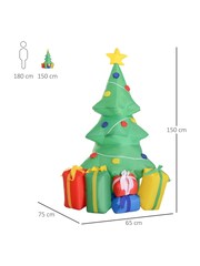 Homcom Green Outdoor 5FT Inflatable Christmas Tree Xmas Decoration - Image 3 of 6
