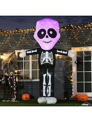 Homcom Black 3m Halloween Inflatable Lighted Skeleton Decoratio Lights - Image 1 of 6