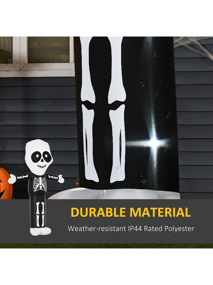 Homcom Black 3m Halloween Inflatable Lighted Skeleton Decoratio Lights - Image 6 of 6