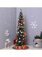 Homcom Green 7FT Artificial Slim Christmas Tree - Image 1 of 6