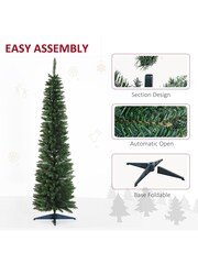 Homcom Green 7FT Artificial Slim Christmas Tree - Image 2 of 6