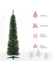 Homcom Green 7FT Artificial Slim Christmas Tree - Image 6 of 6
