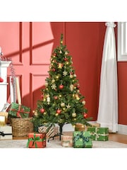 Homcom Green 4FT Prelit Artificial Christmas Tree with Lights - Image 1 of 6