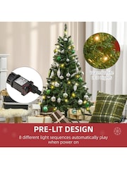 Homcom Green 4FT Prelit Artificial Christmas Tree with Lights - Image 4 of 6