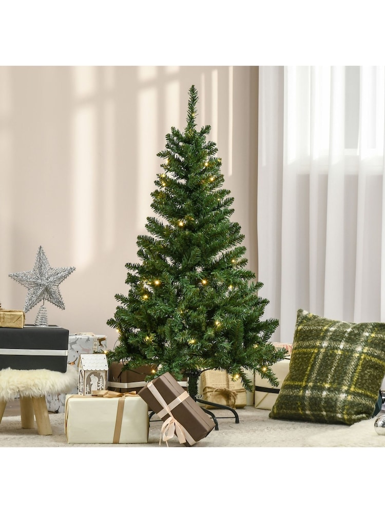 Homcom Green 4FT Prelit Artificial Christmas Tree with Lights - Image 6 of 6