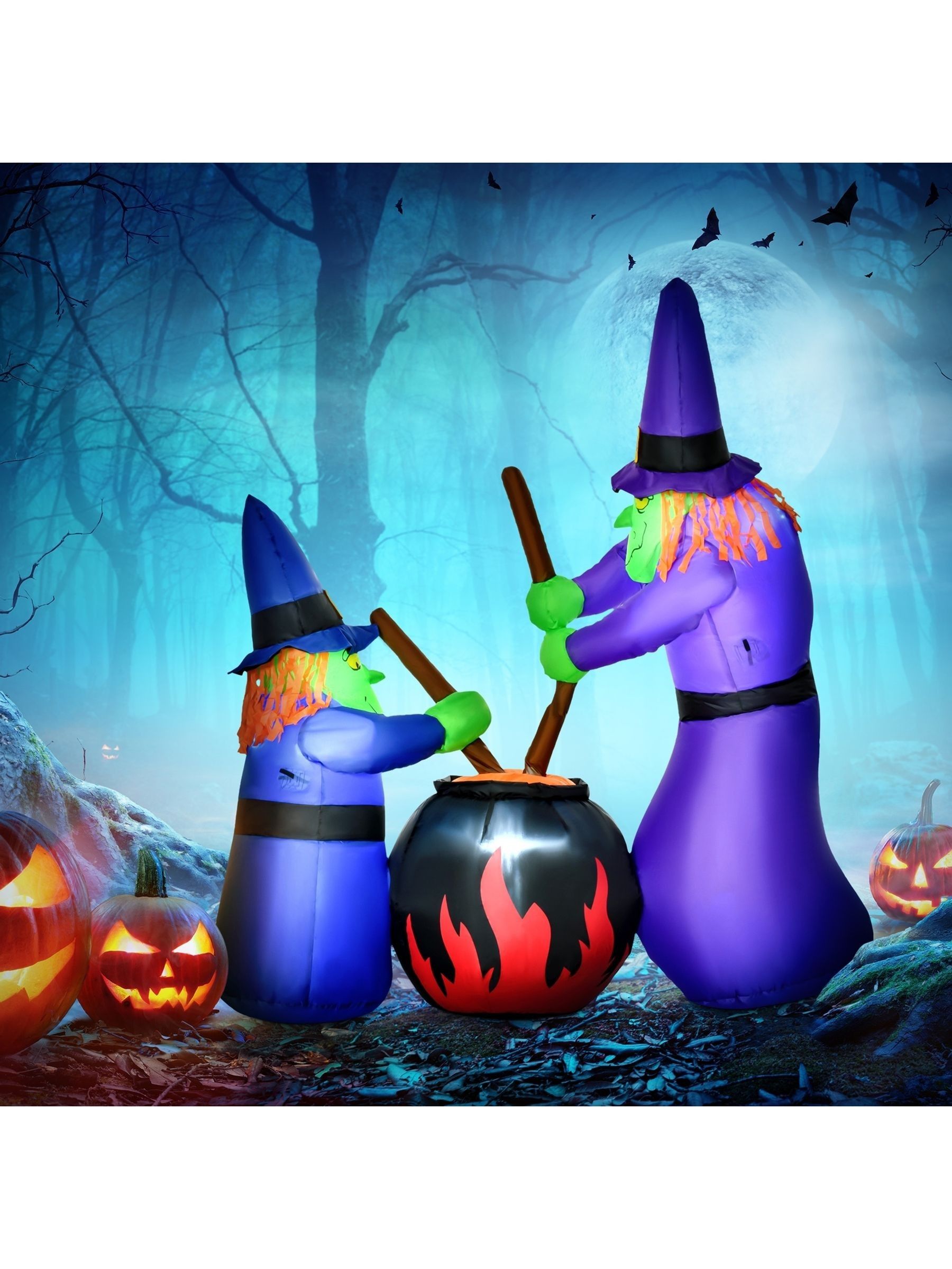 Homcom Witches Cauldron Display - 1.8M | Light-Up Inflatable Halloween - Image 9