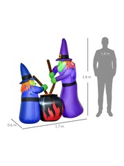 Homcom Blue 1.8m Inflatable Halloween Witches Cauldron Decorat Gift - Image 3 of 6