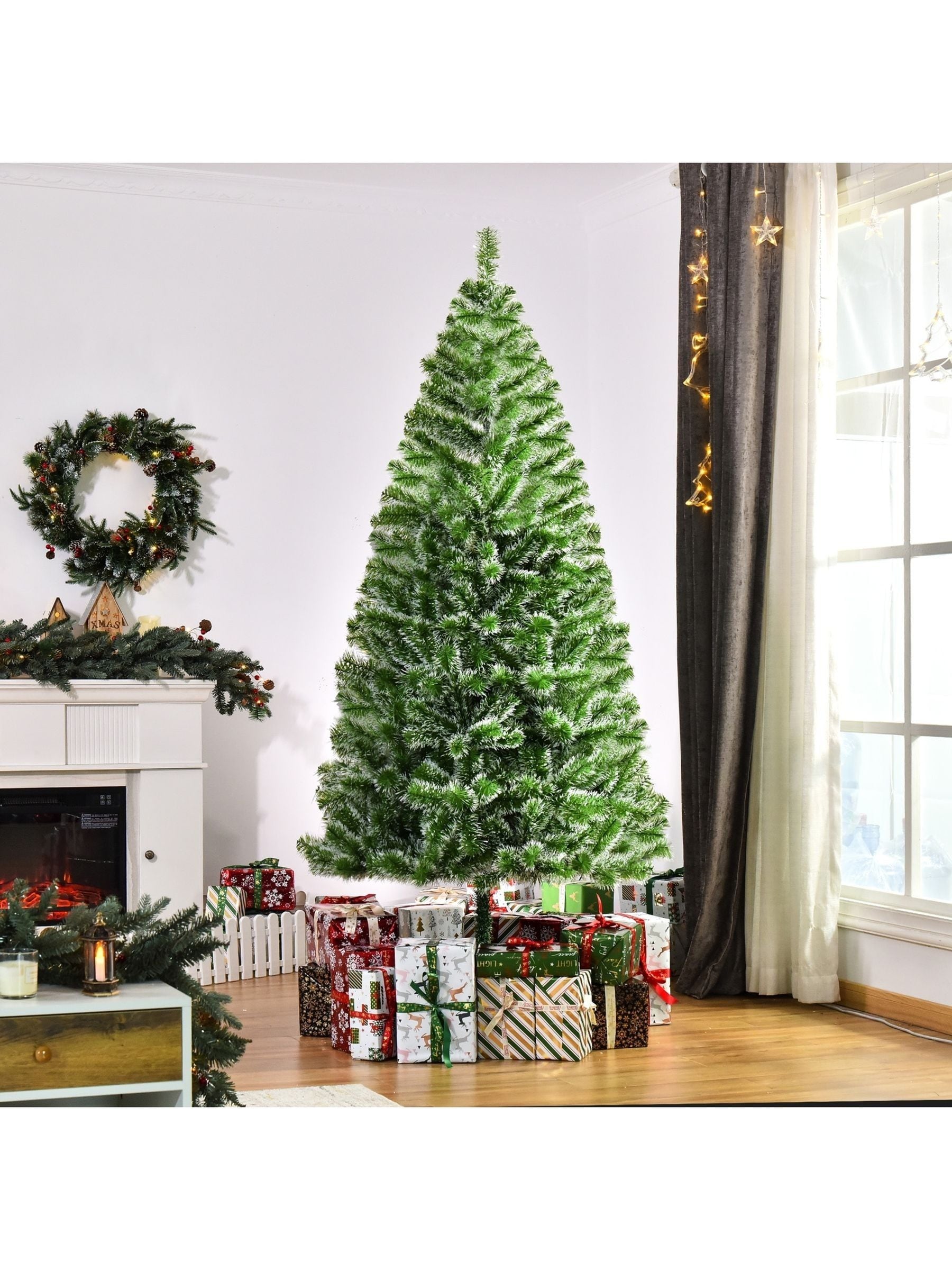 Homcom (7Ft / 210Cm) Christmas Tree Artificial Xmas With Metal Stand - Image 6