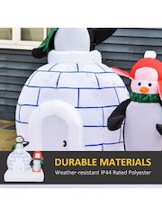 Homcom White 5ft Christmas Inflatable Penguins Ice House - Image 4 of 6