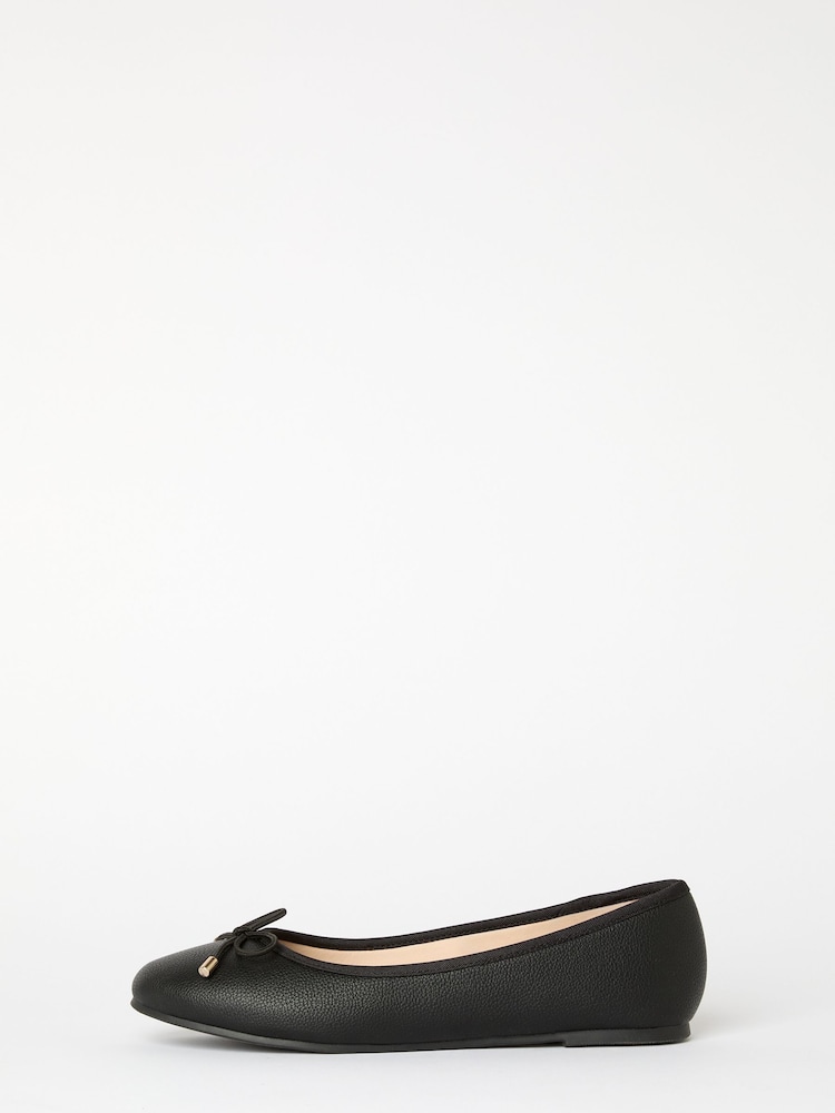 Lipsy Black Wide Fit Flat Slip On Bow Ballerinas - Image 5 of 5
