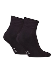 Calvin Klein Black Mens Monogram Quarter Socks 2 Pack - Image 2 of 5