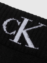 Calvin Klein Black Mens Monogram Quarter Socks 2 Pack - Image 5 of 5