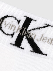 Calvin Klein White Mens Monogram Quarter Socks 2 Pack - Image 5 of 5