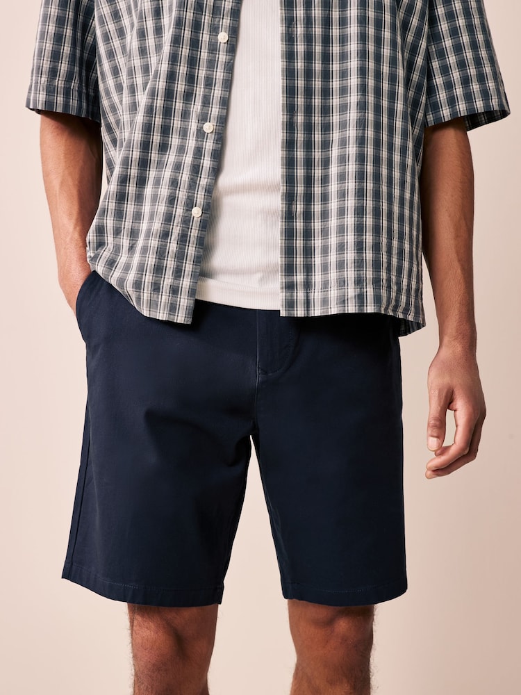 Black/Navy/Charcoal Straight Fit Stretch Chinos Shorts 3 Pack - Image 4 of 14