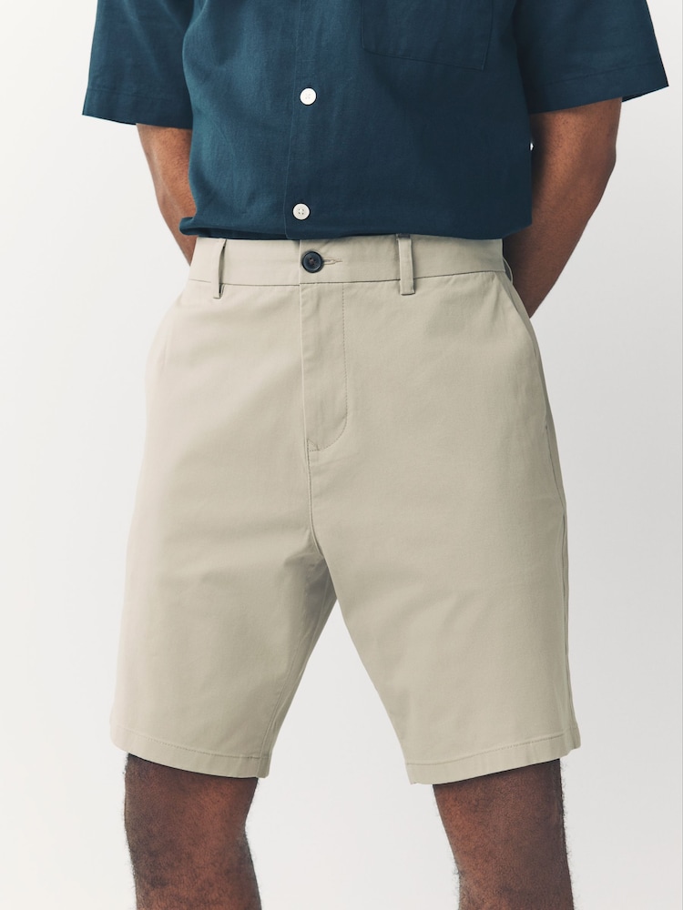 Neutral Straight Fit Stretch Chinos Shorts 3 Pack - Image 2 of 13