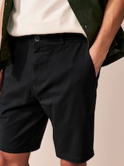 Black/Navy/Charcoal Slim Fit Stretch Chinos Shorts 3 Pack - Image 14 of 15