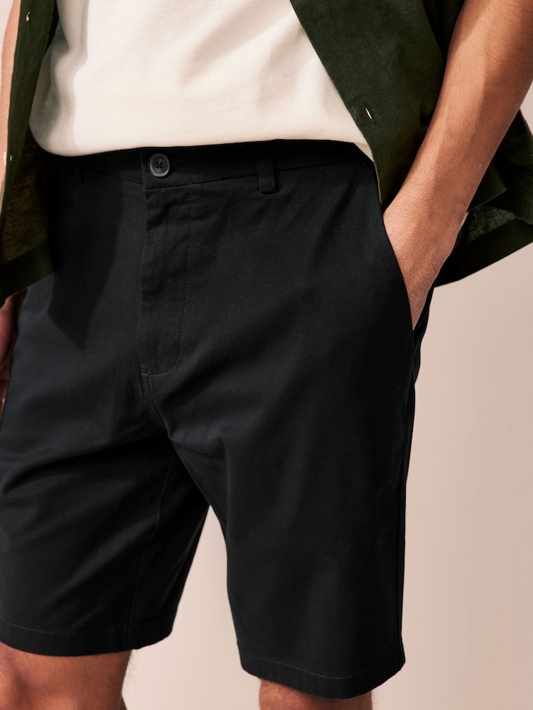 Black/Navy/Charcoal Slim Fit Stretch Chinos Shorts 3 Pack - Image 14 of 15