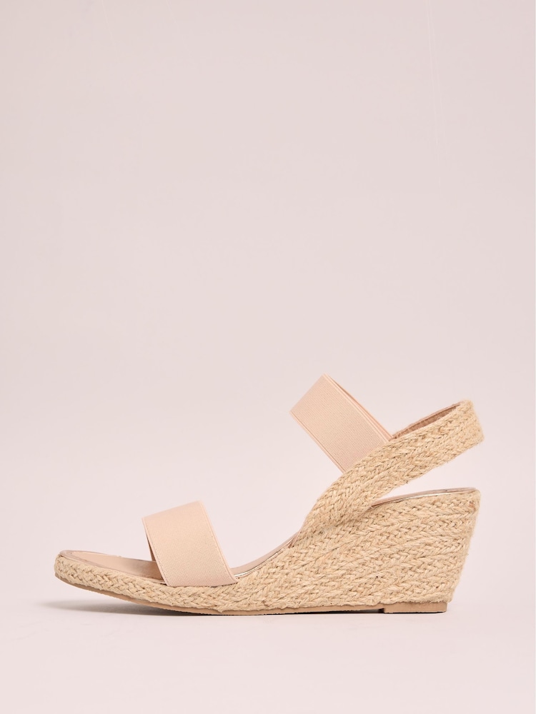Lipsy Nude Standard Fit Elastic Low Wedge Espadrille Sandals - Image 5 of 5
