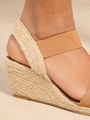 Lipsy Brown Standard Fit Elastic Low Wedge Espadrille Sandals - Image 2 of 5