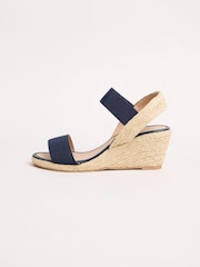 Lipsy Navy Standard Fit Elastic Low Wedge Espadrille Sandals - Image 5 of 5