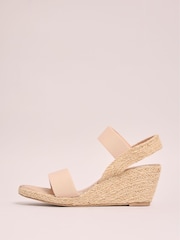 Lipsy Nude Wide Fit Elastic Low Wedge Espadrille Sandals - Image 5 of 5