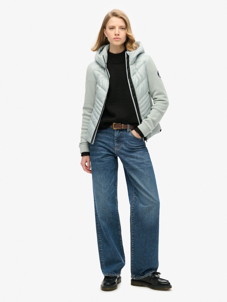 Superdry Grey Hooded Storm Fleece Jacket - Image 2 of 4
