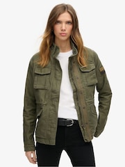 Superdry Green 100% Cotton Embellished Classic M65 Jacket - Image 1 of 4