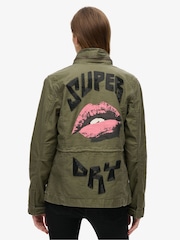 Superdry Green 100% Cotton Embellished Classic M65 Jacket - Image 2 of 4