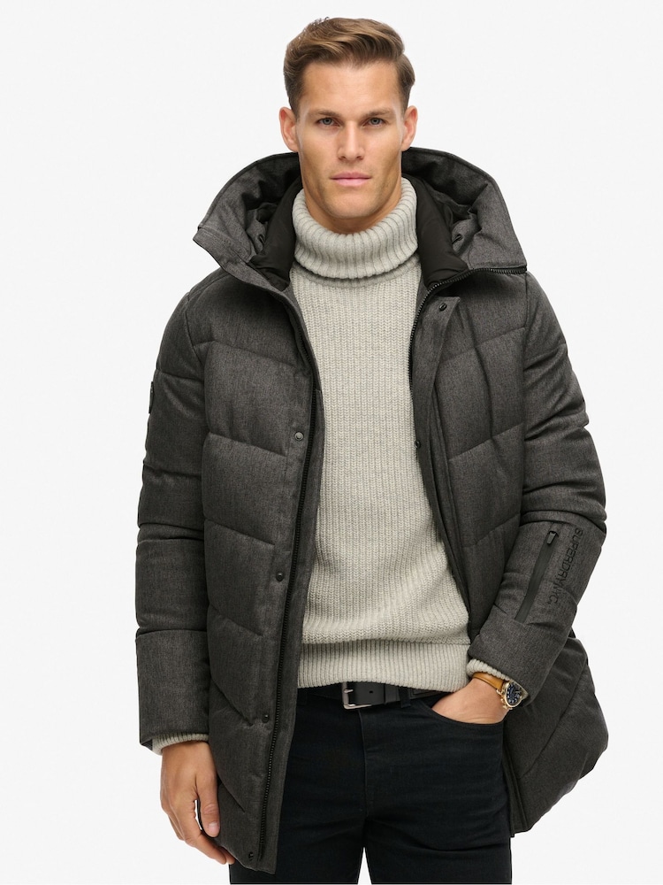 Superdry Grey City Chevron Padded Jacket - Image 1 of 4