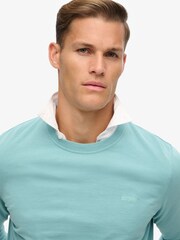 Superdry Blue Classic Essential 100% Cotton Sweatshirt - Image 2 of 2