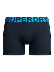 Superdry Blue Organic Cotton Boxers 3 Pack - Image 4 of 5