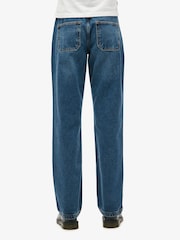 Superdry Blue Chrome Mid Rise Straight Leg 100% Cotton Jeans - Image 5 of 5