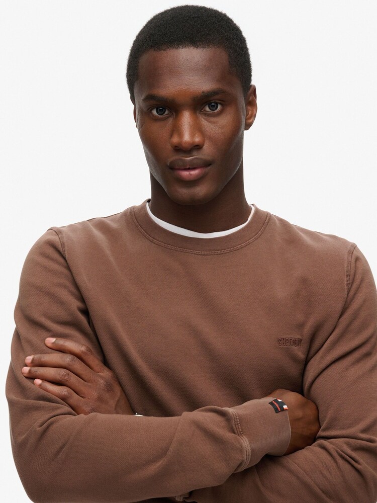Superdry Brown Classic Essential 100% Cotton Sweatshirt - Image 3 of 3