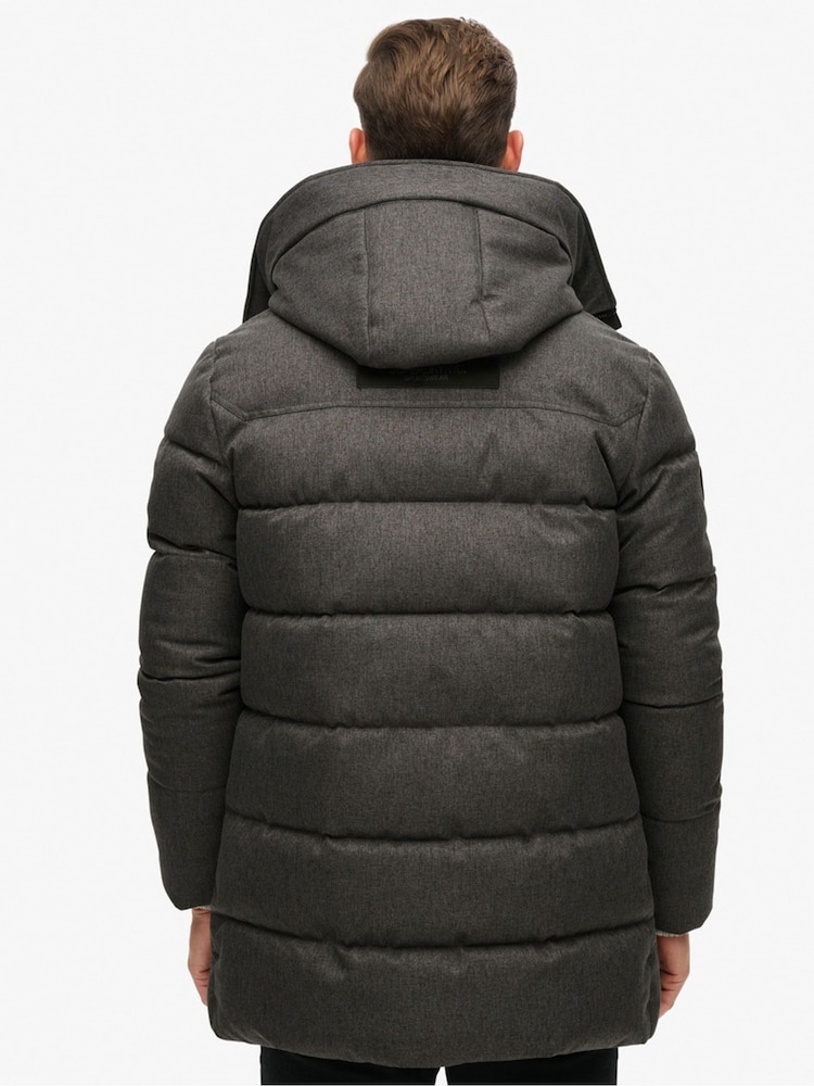 Superdry Black City Chevron Padded Parka Coat - Image 2 of 8