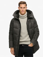 Superdry Black City Chevron Padded Parka Coat - Image 3 of 8