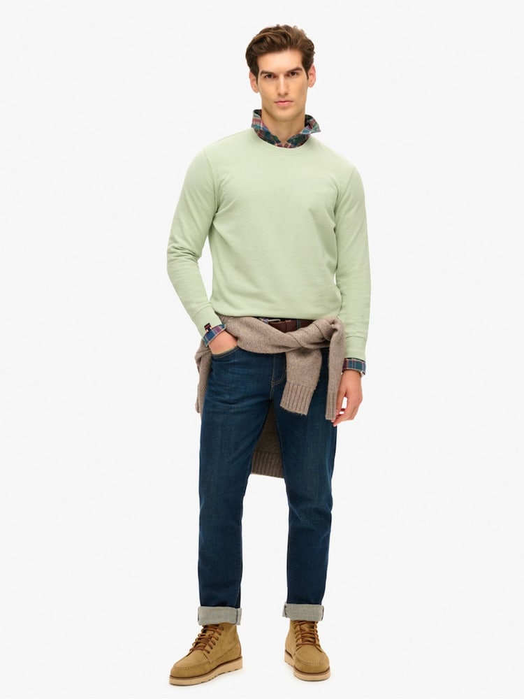 Superdry Green Classic Essential 100% Organic Cotton Sweatshirt - Image 1 of 4