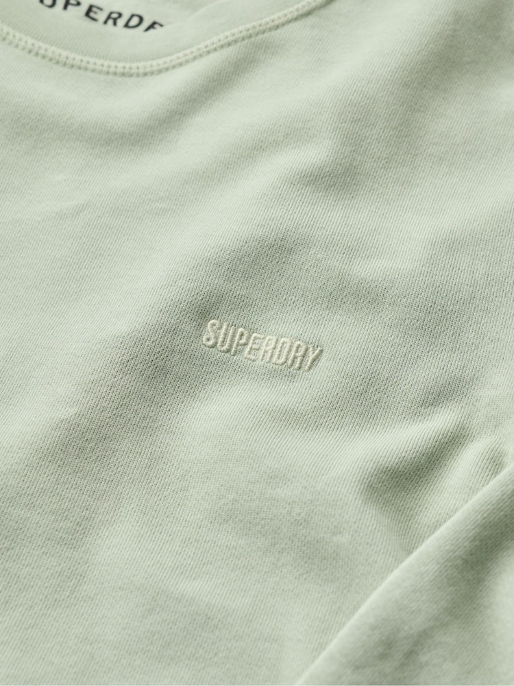Superdry Green Classic Essential 100% Organic Cotton Sweatshirt - Image 4 of 4