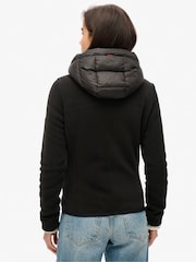 Superdry Black Hooded Storm Fleece Jacket - Image 2 of 6