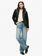 Superdry Black Hooded Storm Fleece Jacket - Image 3 of 6