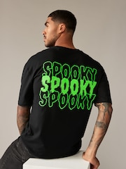 Black Spooky Halloween 100% Cotton T-Shirt - Image 1 of 9