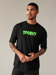 Black Spooky Halloween 100% Cotton T-Shirt - Image 2 of 9